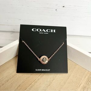 Coach Open Circle Slider Bracelet rose gold with clear - new